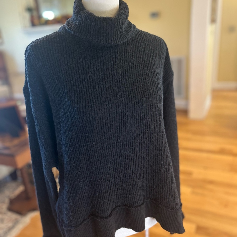 We The Free Tommy Charcoal Knit Turtleneck Long Sleeve Sweater Top